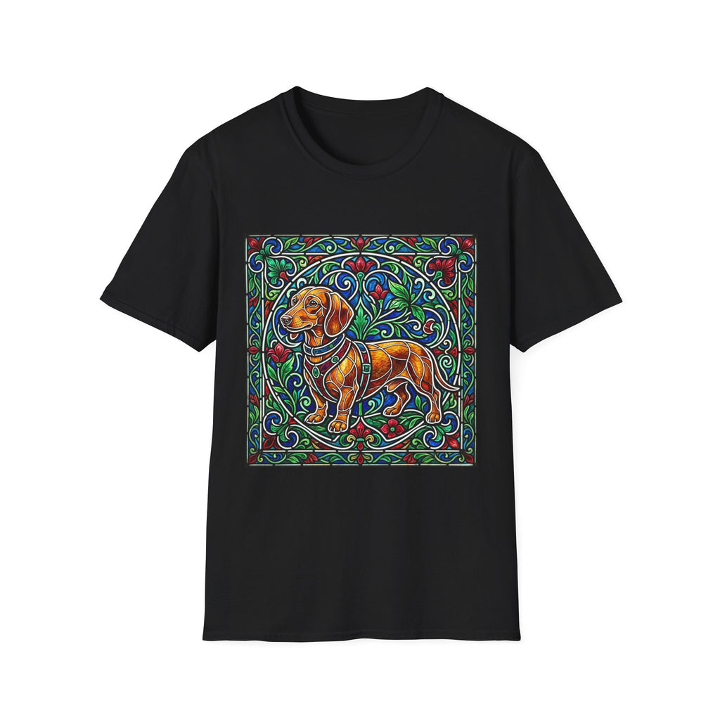 Luminous Stained Glass Dachshund Shirt - Premium Unisex Art Tee