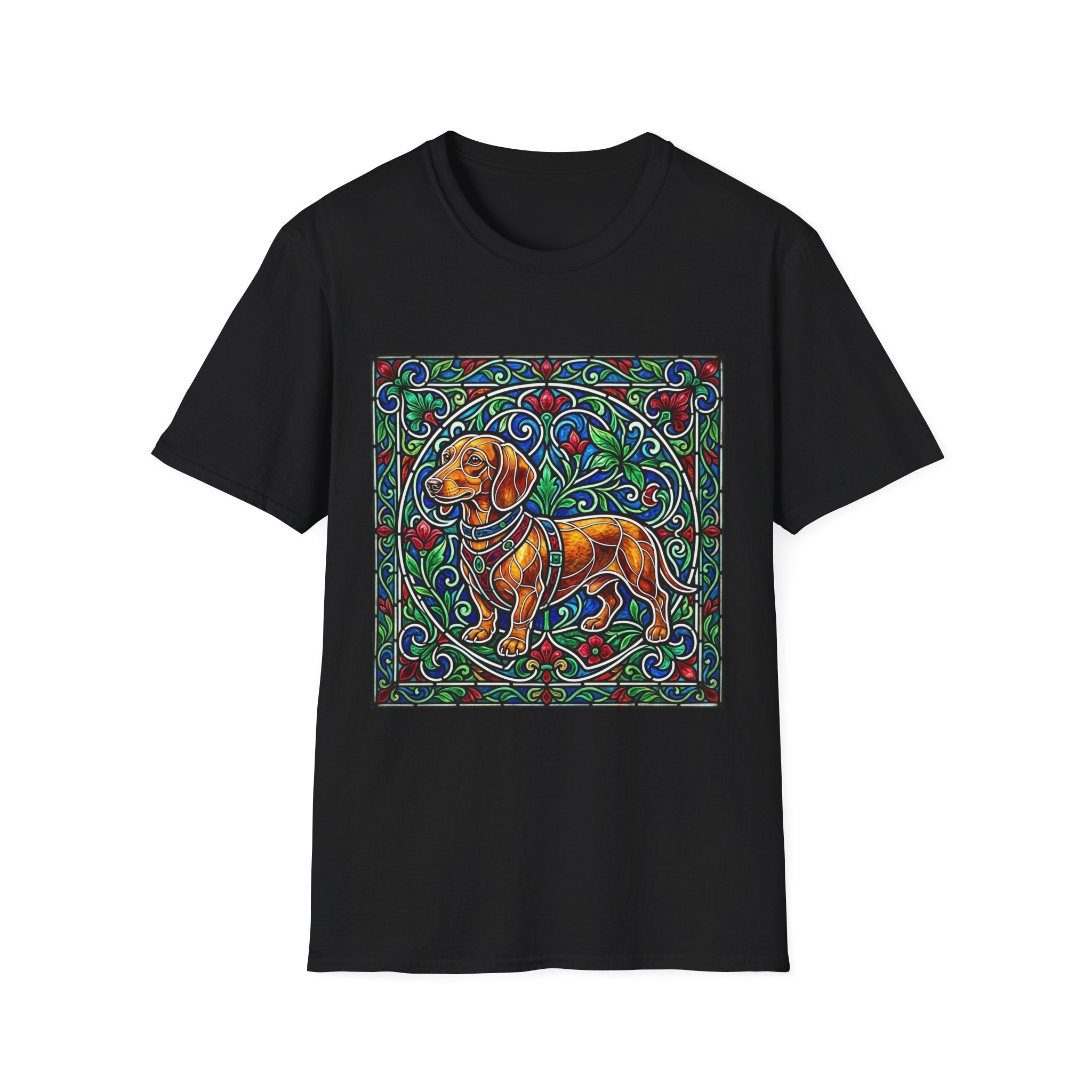 Luminous Stained Glass Dachshund Shirt - Premium Unisex Art Tee