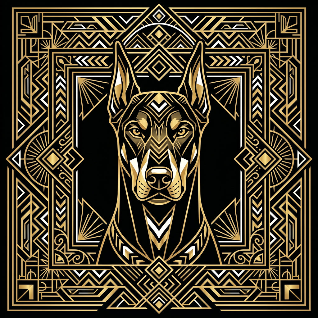 Art Deco Doberman Shirt - Premium Unisex Geometric Tee