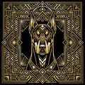 Art Deco Doberman Shirt - Premium Unisex Geometric Tee