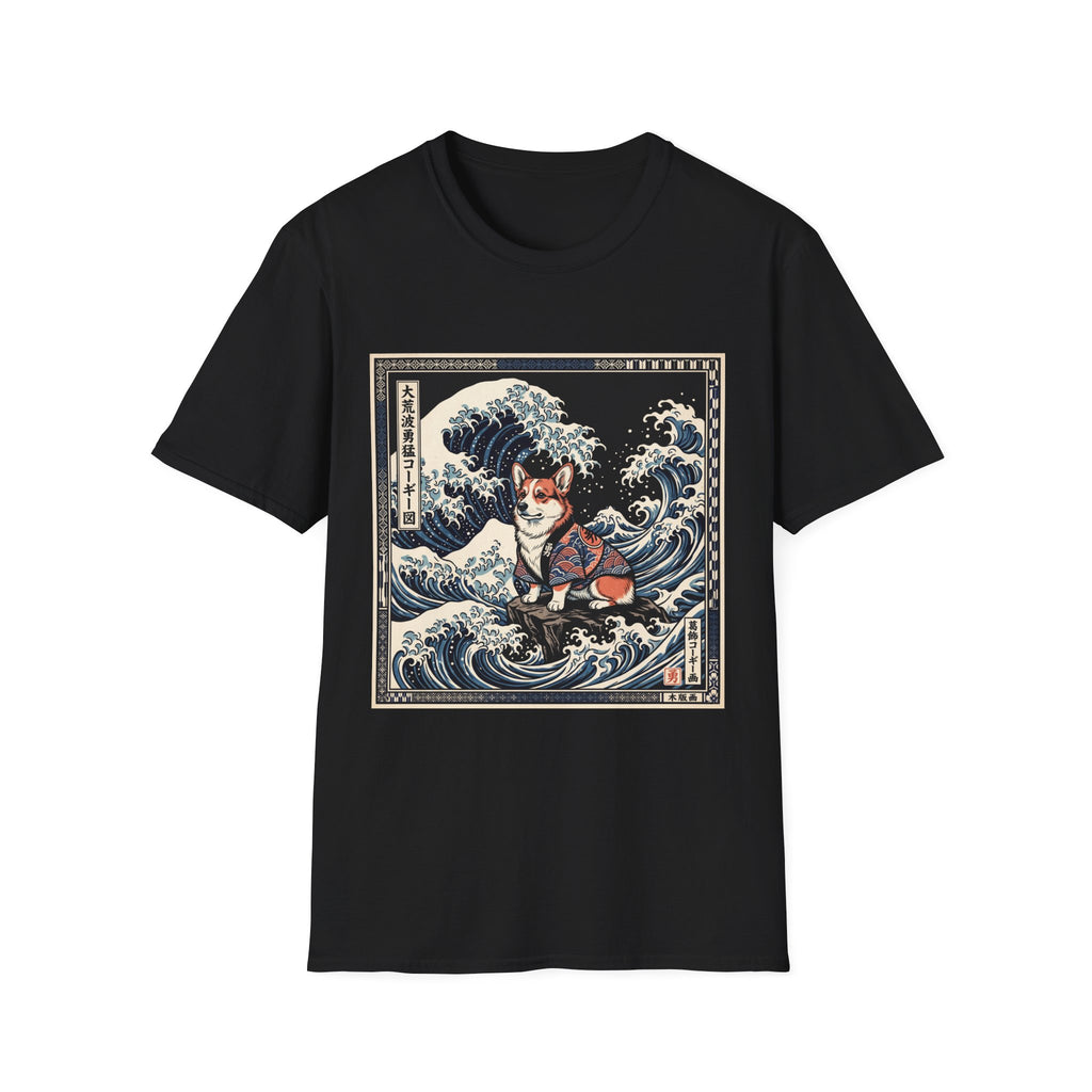 Ukiyo-e Great Wave Corgi Tee - Premium Corgi Gifts