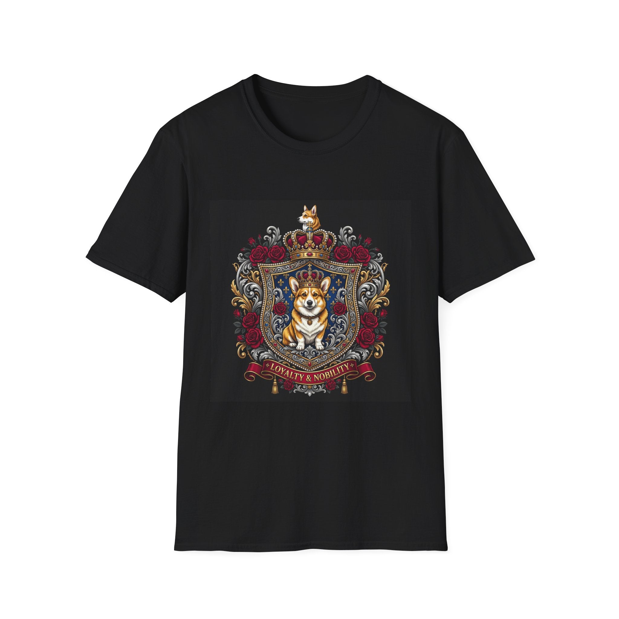 Royal Crest Corgi Tee - Premium Corgi Gifts